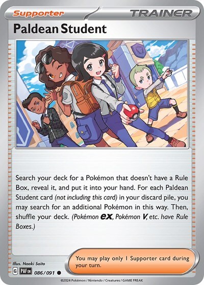Pokemon Paldean Student (86/245) Paldean Fates LP REVERSE HOLO