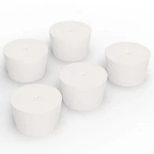 Solid Rubber Stoppers with Single Hole Size 10# Set of 5 Precision Tapered La...
