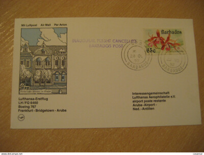 BRIDGETOWN Aruba 1992 Lufthansa Airlines Boeing 767 CANCELLED First Flight Cance