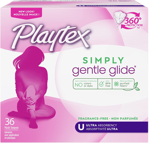 unscented glide tampons playtex absorbency gentle count simply ultra pack