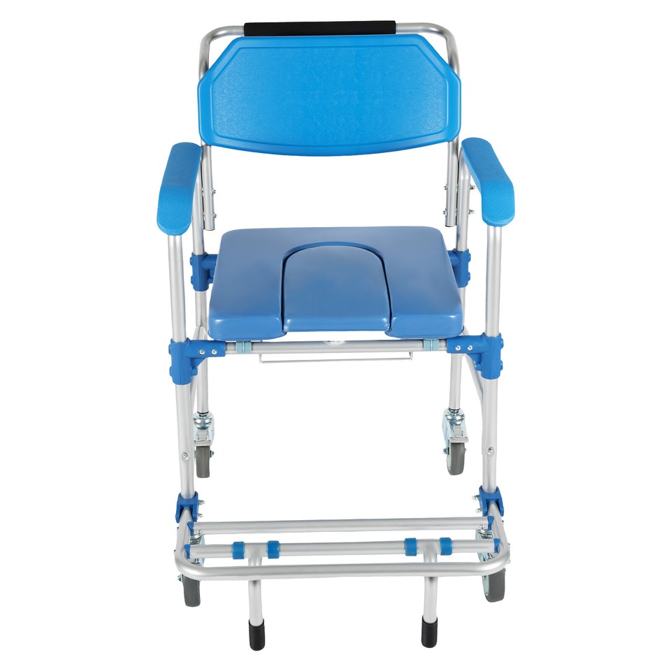 Commode Wheelchair Assist Mobility Medical Transport Rolling Shower Chair 350lbs eBay