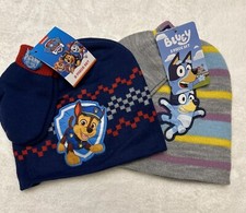 Paw Patrol Chase And Bluey Toboggan And Mitten 2 Piece Sets For Children NWT