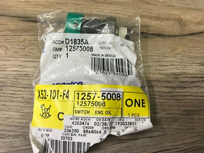 #ad NEW NOS OEM GM AC DELCO OIL PRESSURE SENDING UNIT SWITCH 12575008 $50.00