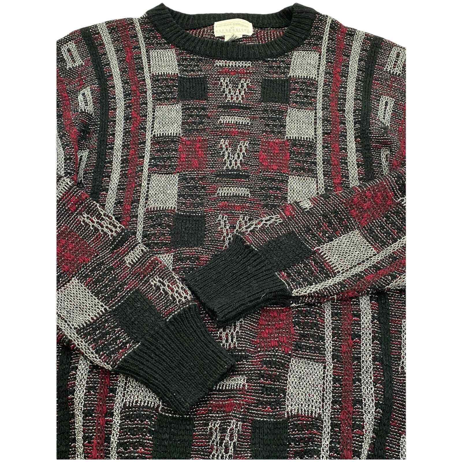 VTG 90s Limited Edition Sweater Men L Multicolor … - image 8