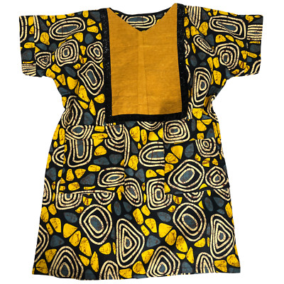African Ankara dress Short Dashiki Kimono Cotton One Size Fit 10, 12, 14, 16, 18