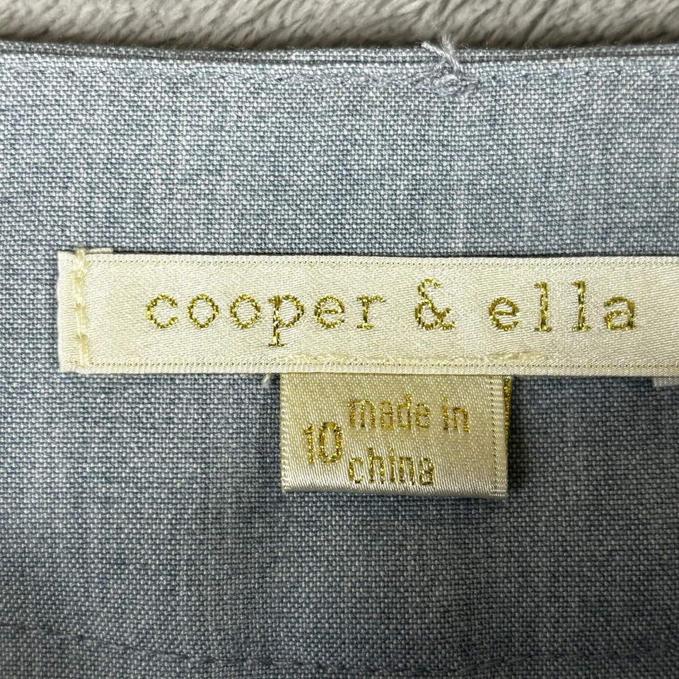 Cooper & Ella платье брюки женщин 10 шириной ноги плиссированные синий меланж новый $59 - Изображение 3 из 4