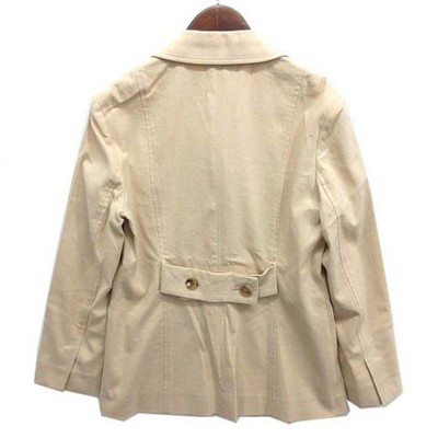 THEORY HUNTING JACKET STRETCH CANVAS SHELLY LIGHT BEIGE 2 Used  