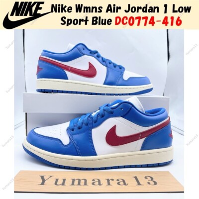 Nike Wmns Air Jordan 1 Low Sport Blue Gym Red DC0774-416 US 5-15