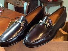 JOHNSTON & MURPHY MENS 11B BURGUNDY BIT LOAFER NEW IN BOX