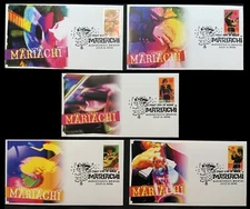 2022 Mariachi Forever Stamps - 5 FDC Set - Digital Cachets by Tony Ciccolella