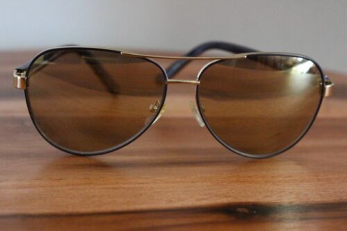 DVF Diane von Furstenberg Womens Sunglasses Aviator Gold Frame Brown Lens Brandy
