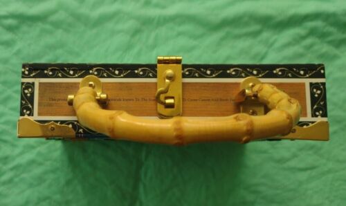 Cartera de madera Bueno con caja de cigarros temática de Las Vegas con cuentas y lentejuelas - Imagen 3 de 4