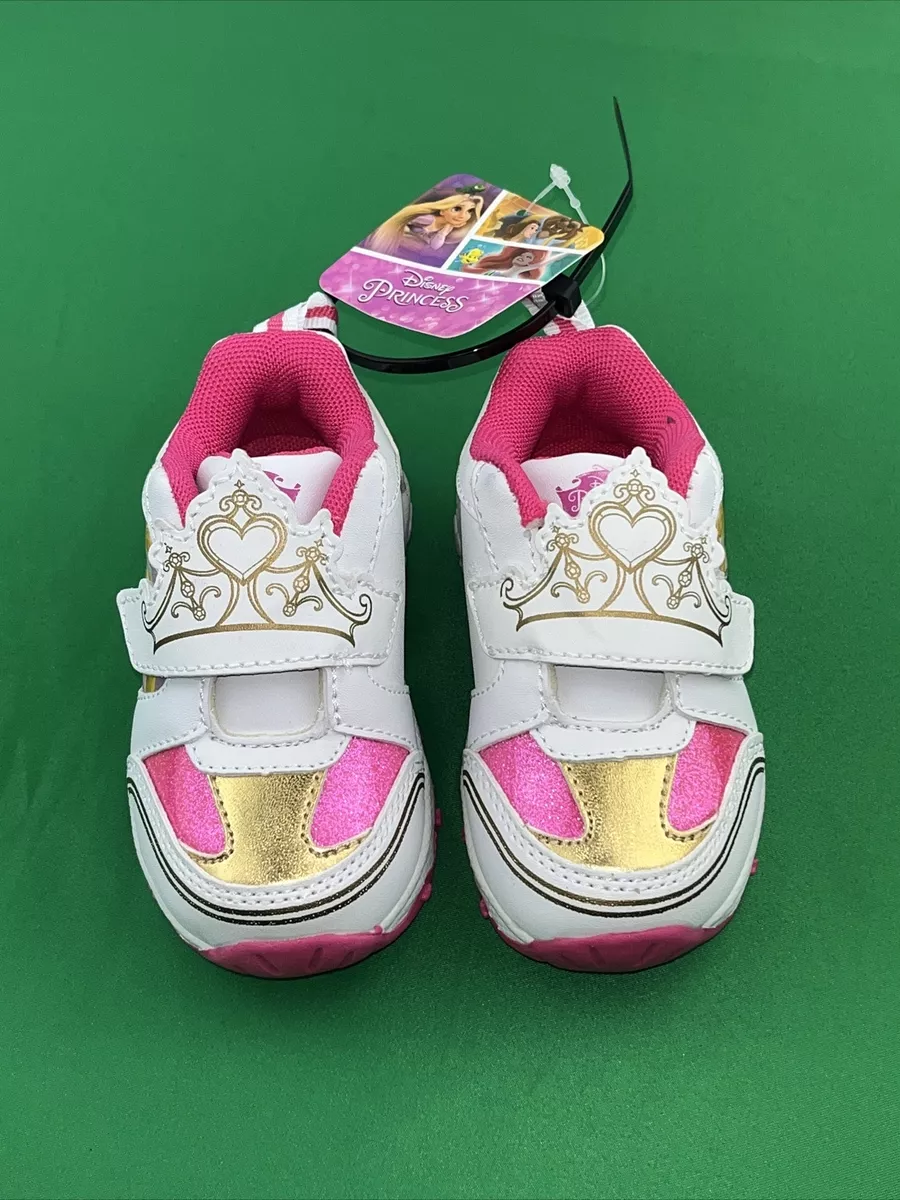 Disney Princess Pink Light Up Trainers Girls Shoes Toddler Size UK