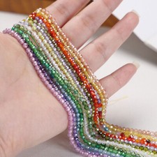 2mm 3mm 4mm Faceted Multicolor Zircon Gemstones Round Loose Beads AAA Strand