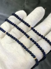 3 Separate 14k Yellow Gold Genuine Blue Lapis Long Bead Necklace 32" L 59.3g