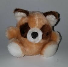 VTG Rollo Russ Berrie Brown White Raccoon Plush 4.5" Stuffed Animal Toy