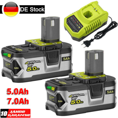2X 5,0AH Für Ryobi Akku 18V Lithium One Plus RB18L50 P108 RB18L40 7,0AH DE