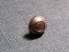 Lecoultre solid gold crown, push, 4.9mm approx diameter, for watch repair
