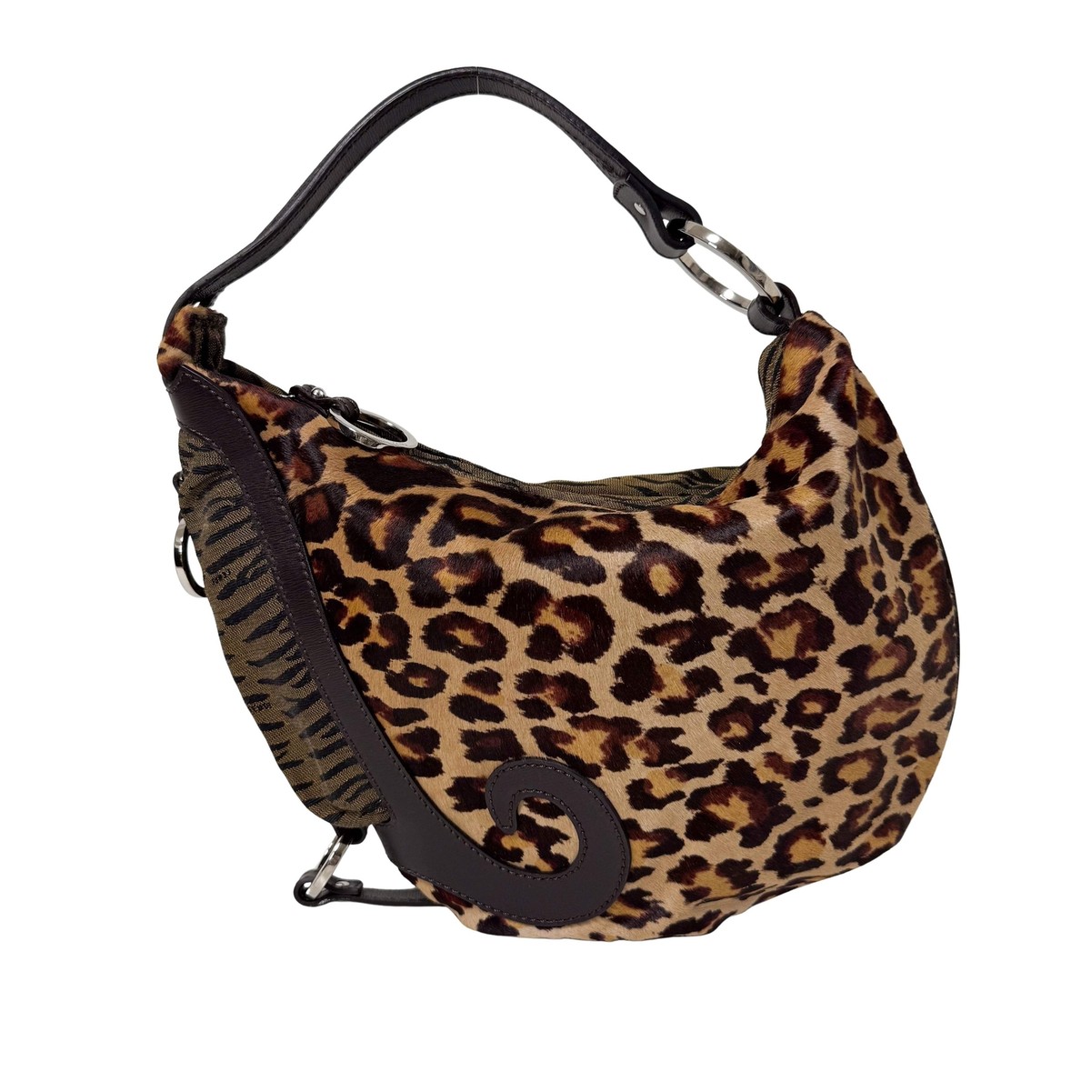 【COLOR iN ID】Leopard flip bag Beige Leopard nylon mini bag
