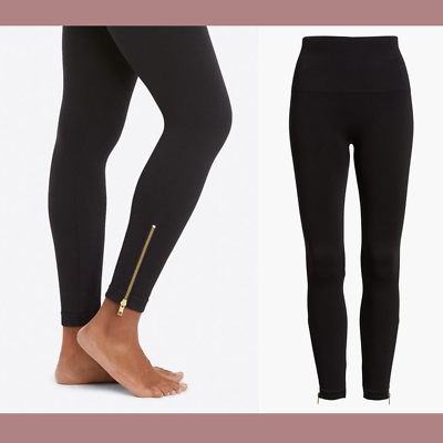 NWT Spanx Small Look At Me Now Seamless Side Zip Leggings
