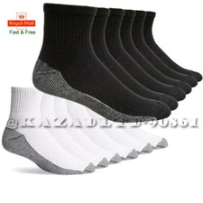 12 Pairs Men's Womens Trainer Quarter Work Socks Ankle Thick Heavy Duty 6-11 lot