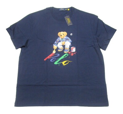 Polo Ralph Lauren Big & Tall Men's Navy Polo Bear Graphic Crew