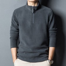 Men's Fleece Pullover Quarter Zip Sweater Warm Winter Heat Active Sweatshirt Top