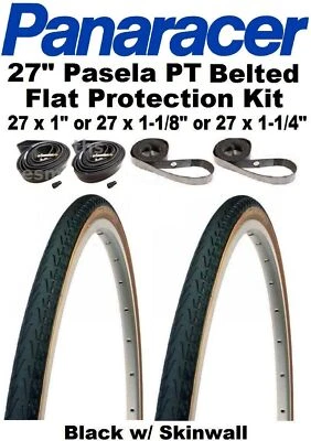 Panaracer Pasela PROTITE Skin Tire Kit 27x1"/1-1/8"/ 1-1/4"+PRESTA Tubes +Strips