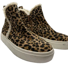 womens size 8.5 boot sherpa brown Sole Society Teagan Cheetah Leopard animal
