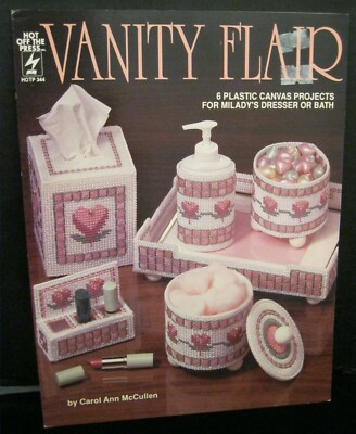 HOT OFF THE PRESS HOTP #344 VANITY FLAIR 6 PLASTIC CANVAS PROJECTS  FOR  DRESSER