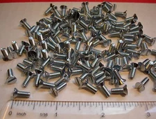 #6-32 x 3/8" Zinc, 82 Degree Flat Head, Slotted Drive, Steel Machine Screws 6-32