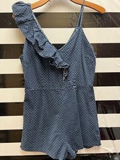 Women "The Fifth Label" blue/white romper. Size Large. Prev. Owned