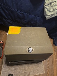 vintage Yale combination fire-resistant lock box, Year 1950s and 1970s