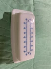Vintage PYREX Blue Snowflake Garland Covered Butter Dish EXC Shape