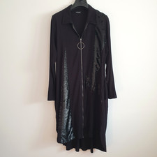 Darkwin Tunic Dress Size 18? Black Sequin Full Zip Quirky Arty Plus Size