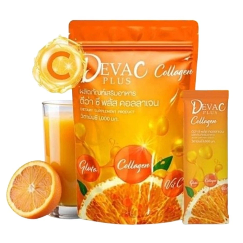 2件装维生素C加胶原蛋白Gluta 1,000毫克DEVA饮料粉补充剂30袋 — 第 2/4 张图片