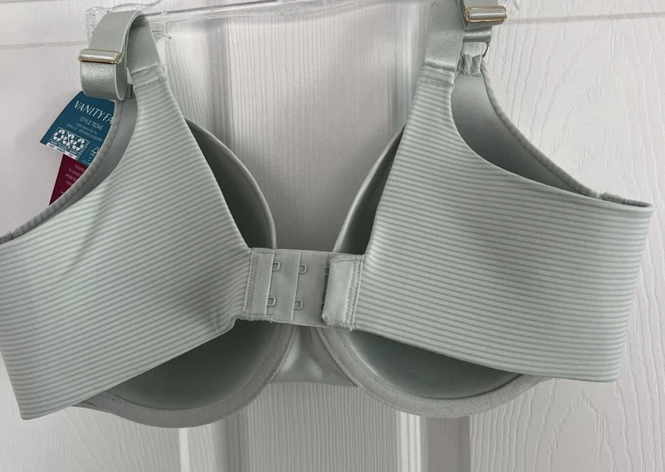 NUEVO Sujetador con aros Vanity Fair 38C verde belleza espalda cobertura completa 75345 para mujer Foto 3 de 4