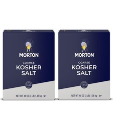 Morton Kosher Salt, Coarse 48 oz / 3 lb , 2-Pack,Ideal 48 Ounce Pack of 2 