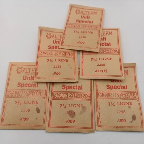 Joblot WALTHAM Mainsprings Pocket Watches Ect X 7 Untested Old Stock BLUE