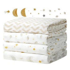 Momcozy Muslin Swaddle Blankets, Ultra Soft Neutral Baby Large, Stellar Orbit 