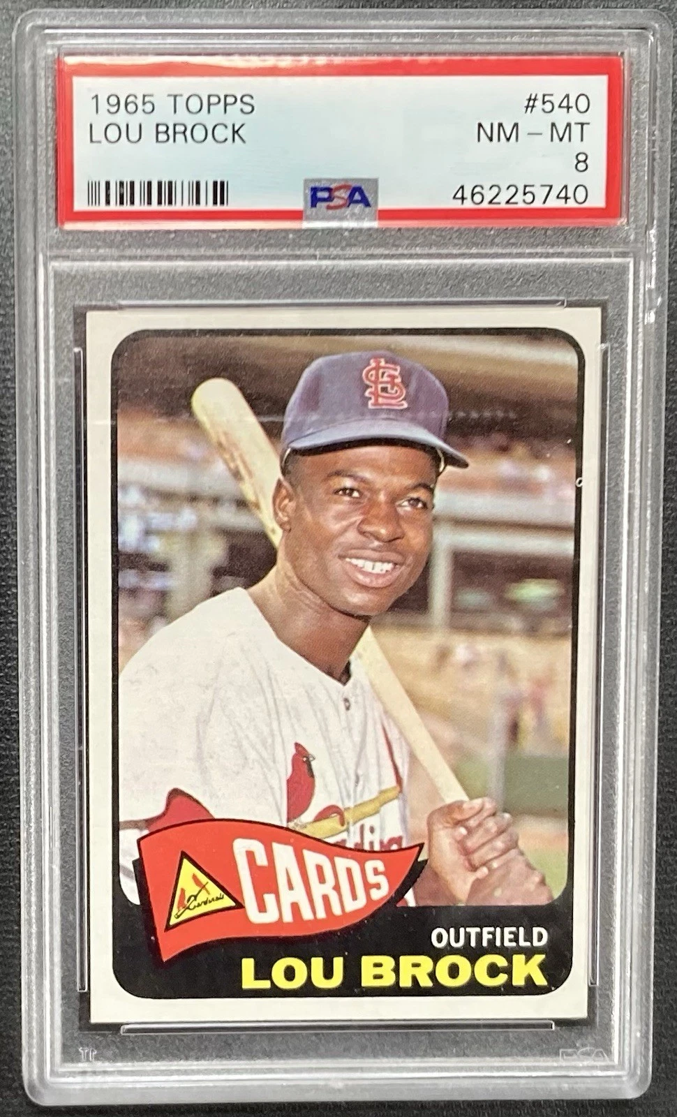 1965 Topps #540 HIGH  SERIES PSA 8 Lou Brock Baseball Card