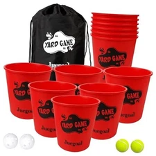  Outdoor Giant Yard Pong Game Set Outdoor Toss Game Throwing Game for Red