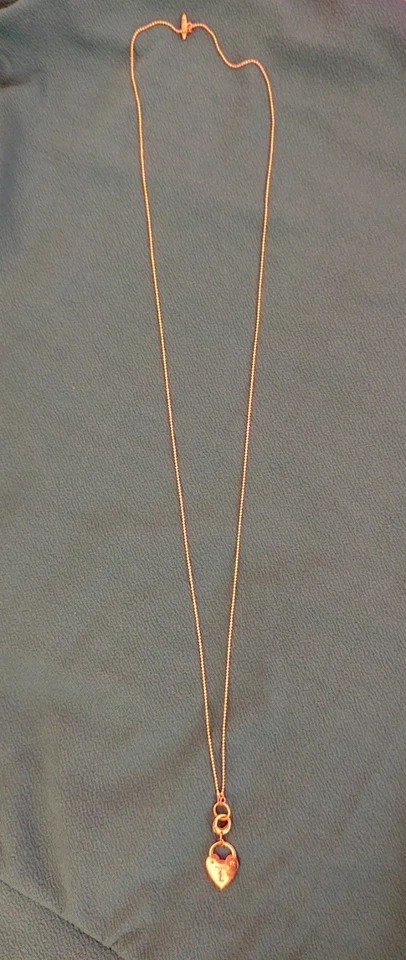 Fossil Edelstahl Kette gold Herz Schloss - Bild 2 von 2