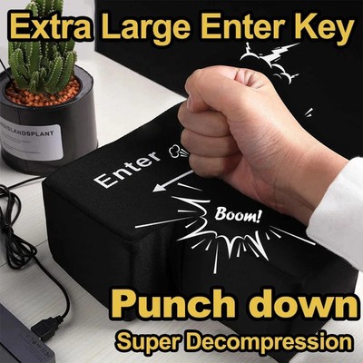 Big USB Enter Key Mouse Anti-Stress Decompression Button for PC