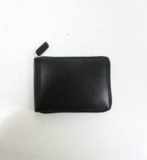 Julia Buxton RFID Blocking Zip Around Billfold Black Genuine Leather