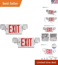 Durable  Listed Exit Sign with LED Lights and Battery Backup - 2 Pack