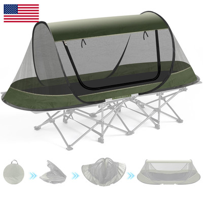 Angar Pop-Up Mosquito Tent For Camping 1 Person Bug Net Cot Tent 3S Automatic