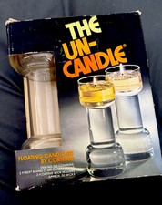 The Un-Candle 7" Set No. 122 Corning Pyrex Glass Vintage New Old Stock Unused