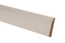 Primed MDF Chamfered Skirting Board White 2400mm 94mm 14.5mm Pack 4 InteriorTrim