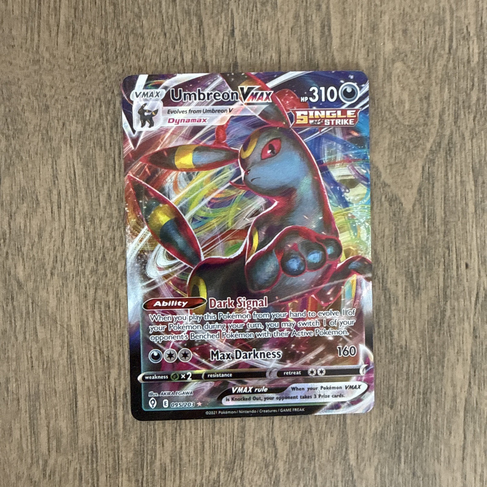 Umbreon VMAX 095/203 Evolving Skies Ultra Rare Holo Pokemon Card 